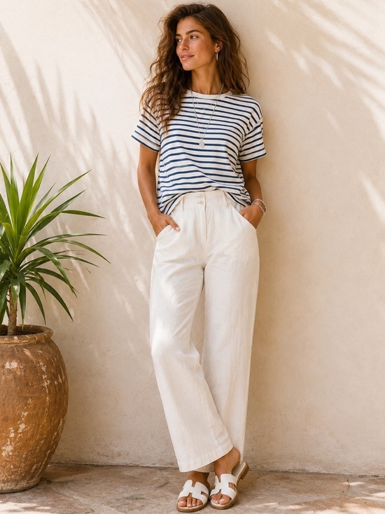 Eileen Fisher Pants - Eileen Fisher Linen Wide Leg Lagenlook Resort Wear Coastal Grandma pant, Size XL